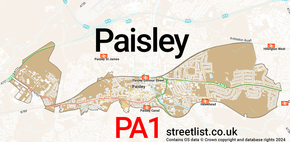 Map of the PA1 postcode