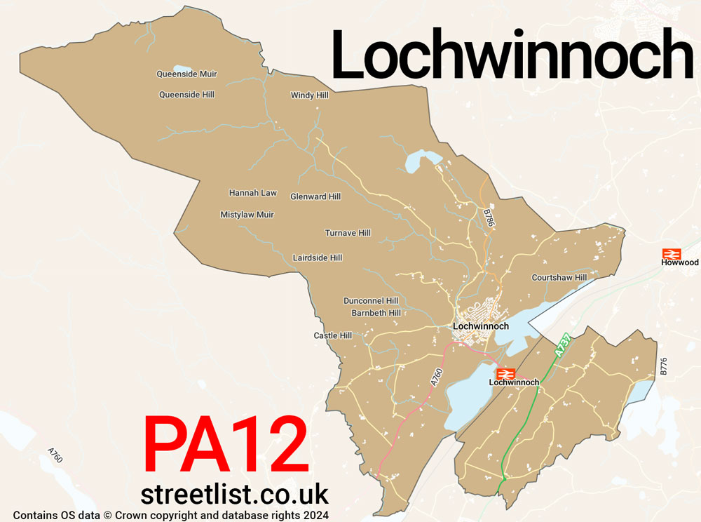 Map of the PA12 postcode