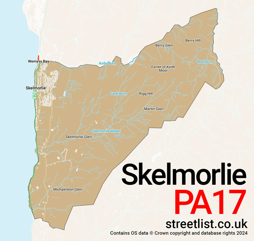 Map of the PA17 postcode