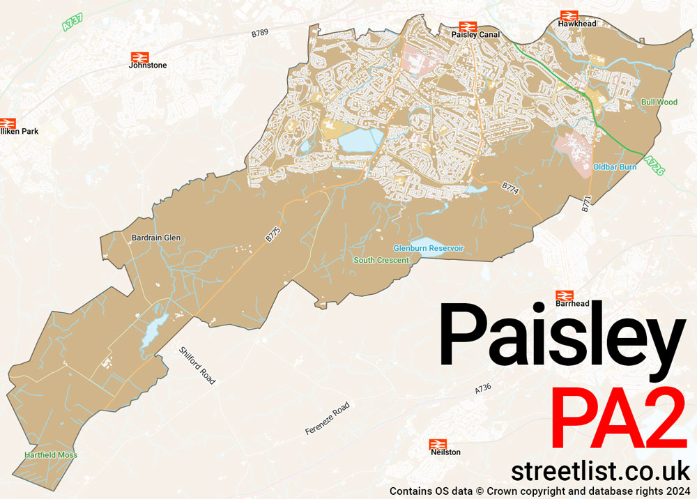 Map of the PA2 postcode