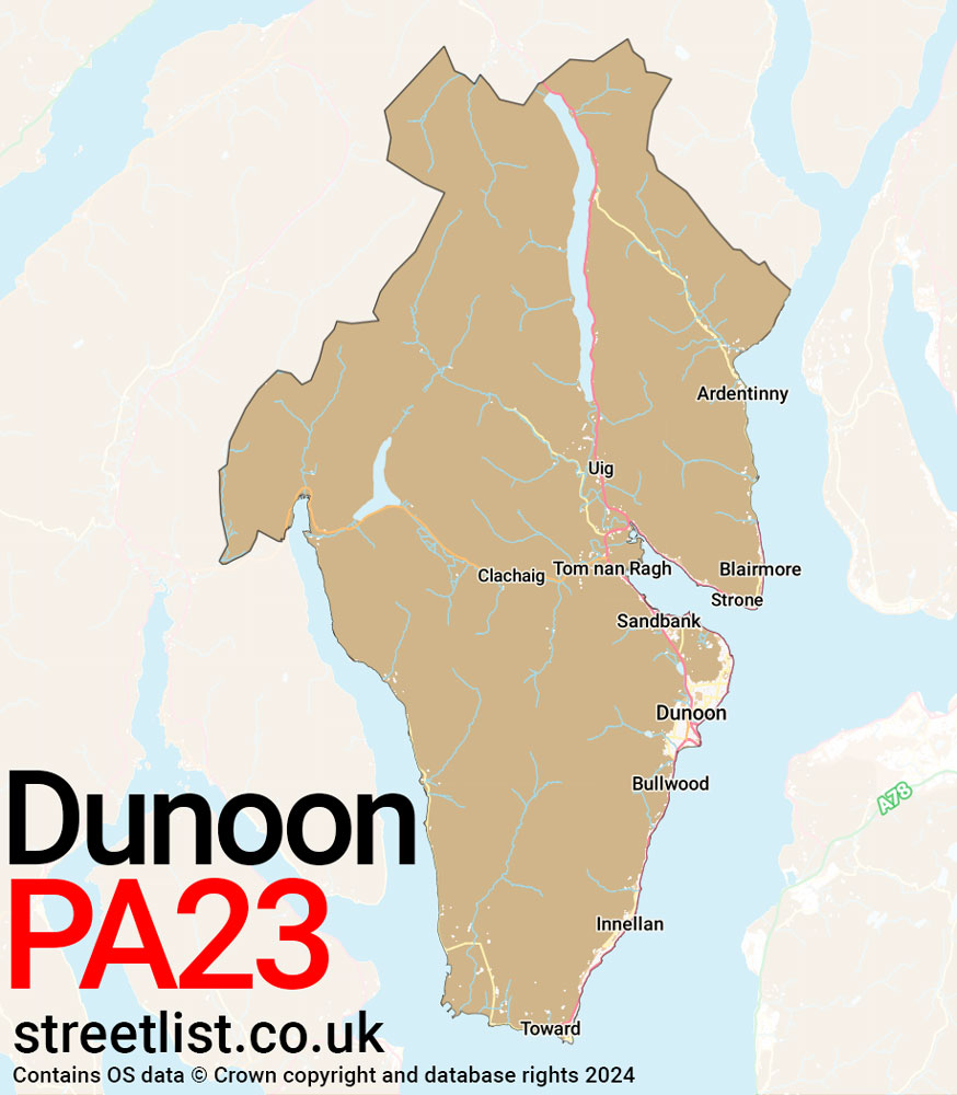 Map of the PA23 postcode