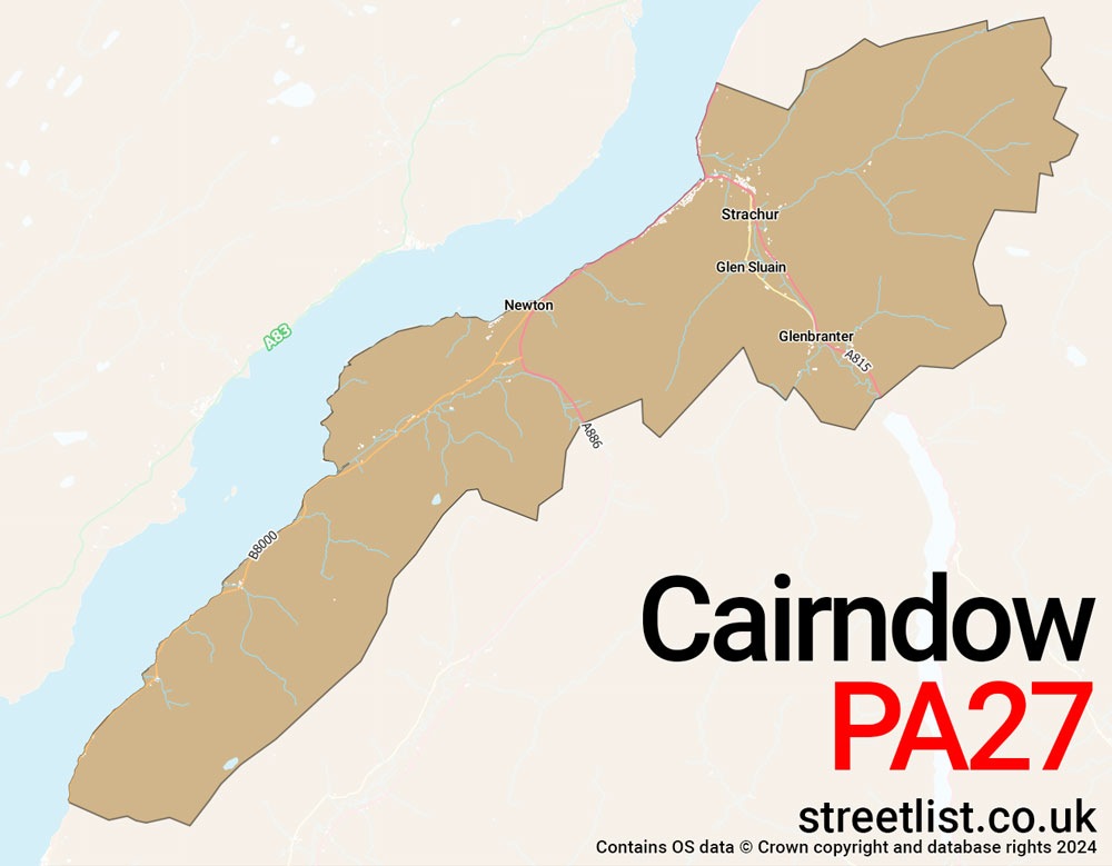 Map of the PA27 postcode