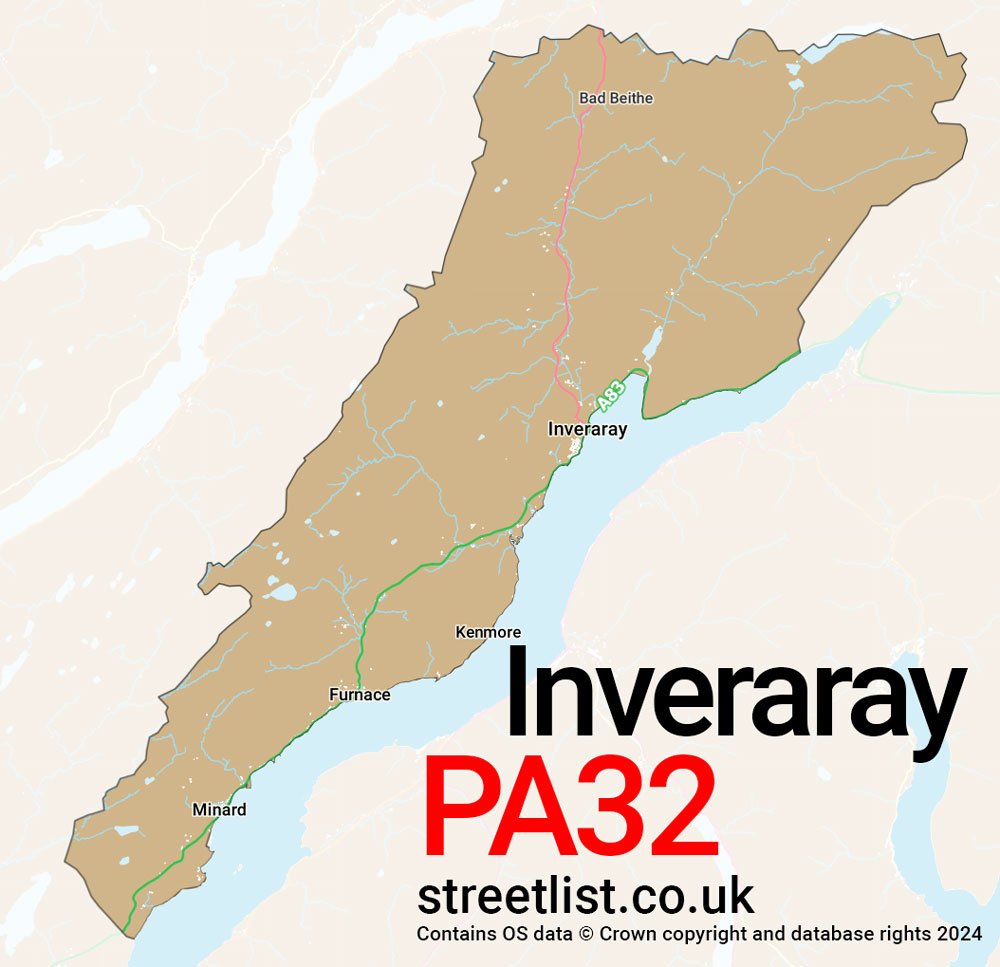 Map of the PA32 postcode