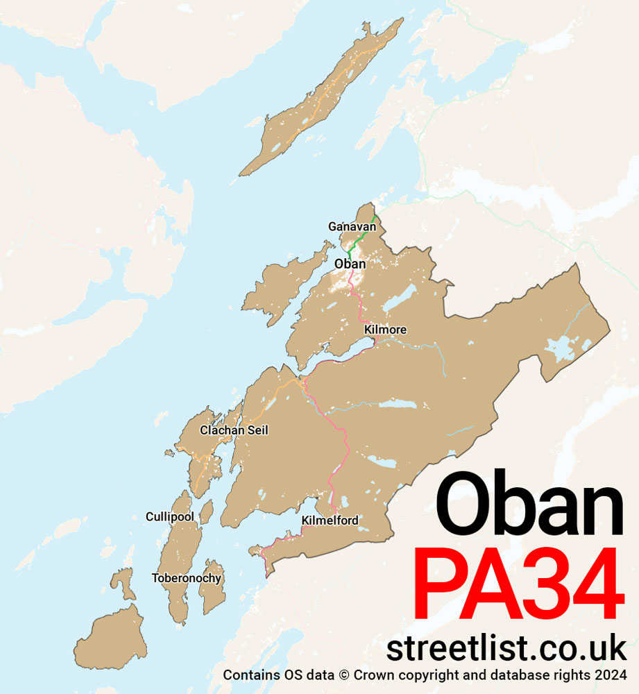 Map of the PA34 postcode