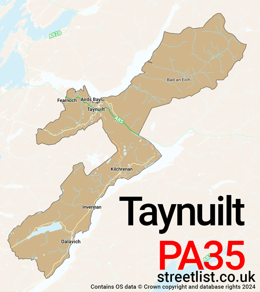 Map of the PA35 postcode