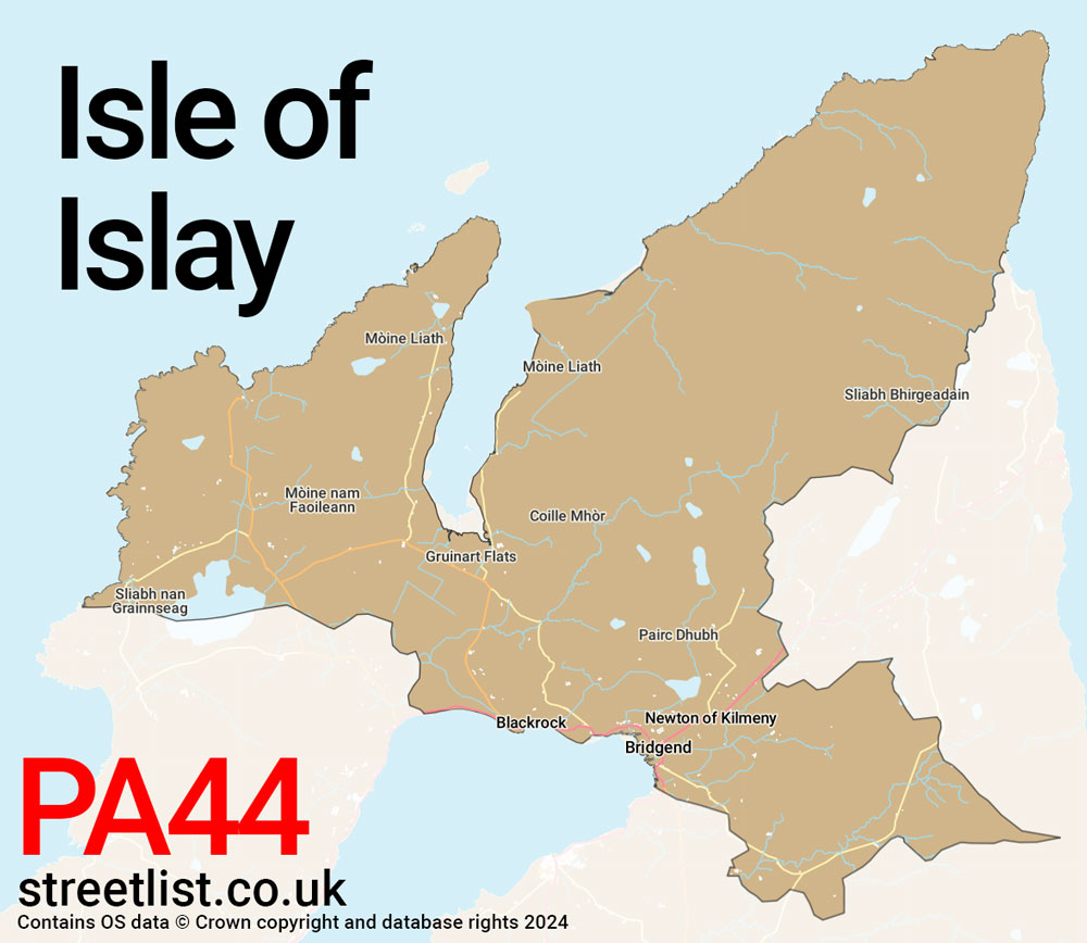 Map of the PA44 postcode