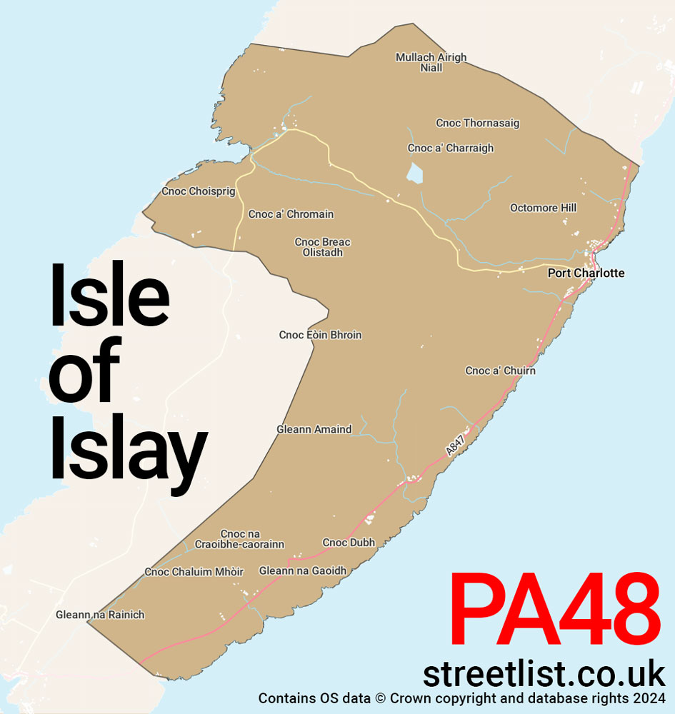 Map of the PA48 postcode