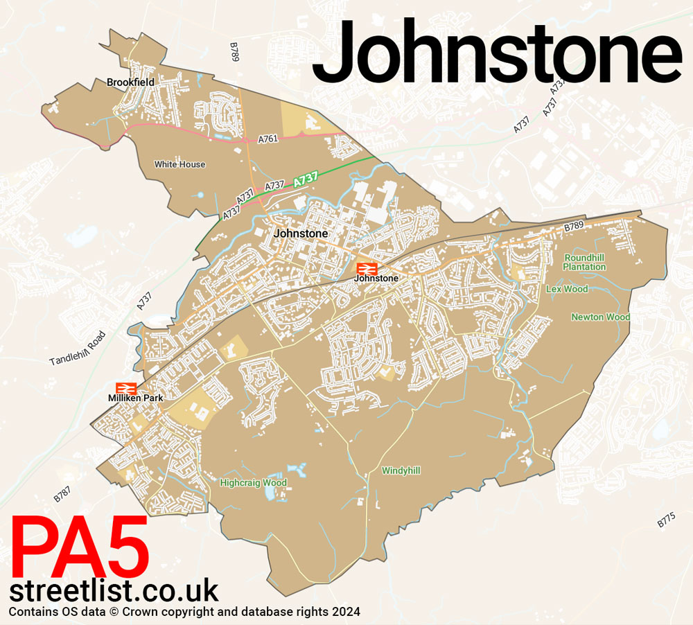 Map of the PA5 postcode