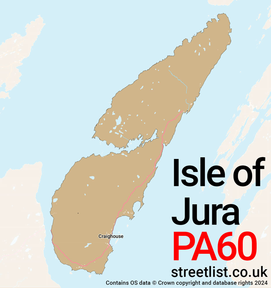 Map of the PA60 postcode