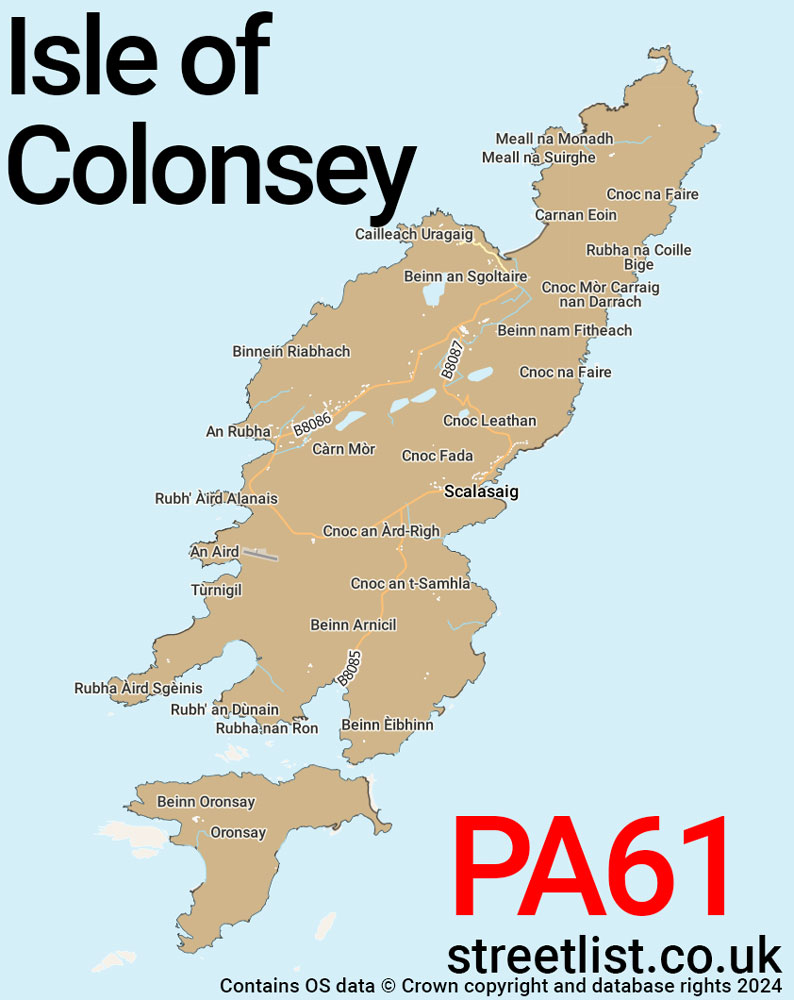 Map of the PA61 postcode