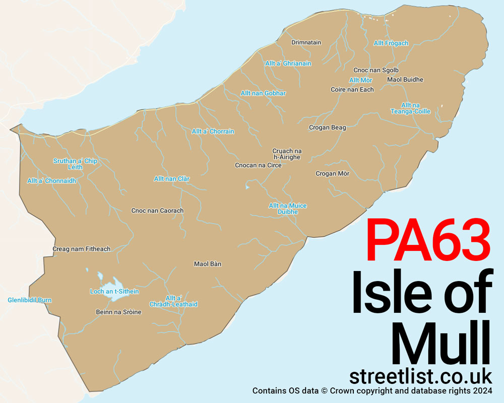 Map of the PA63 postcode