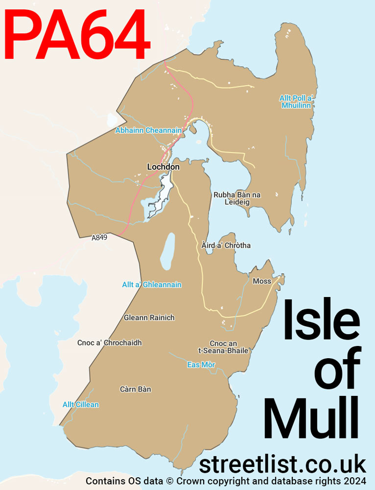 Map of the PA64 postcode