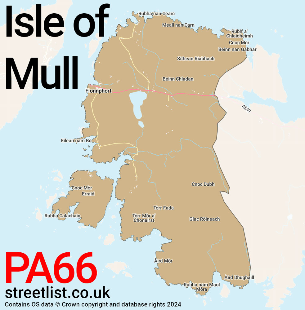 Map of the PA66 postcode