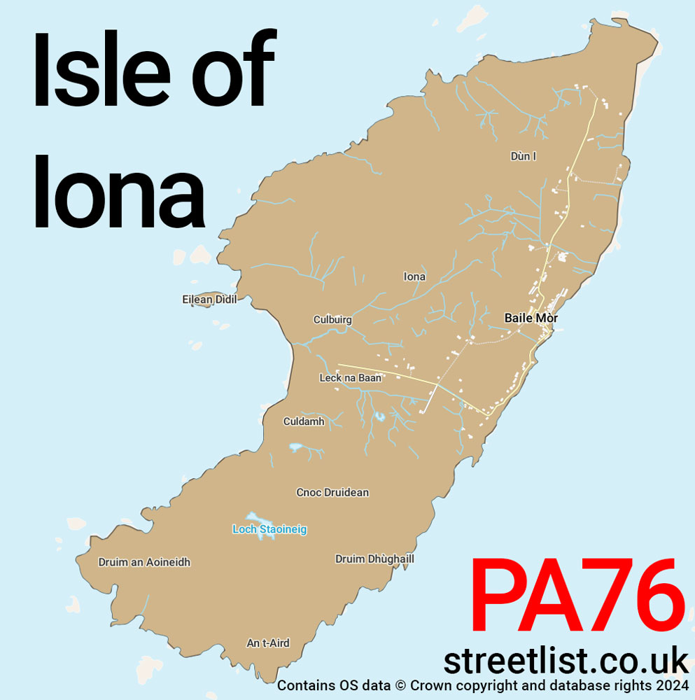 Map of the PA76 postcode