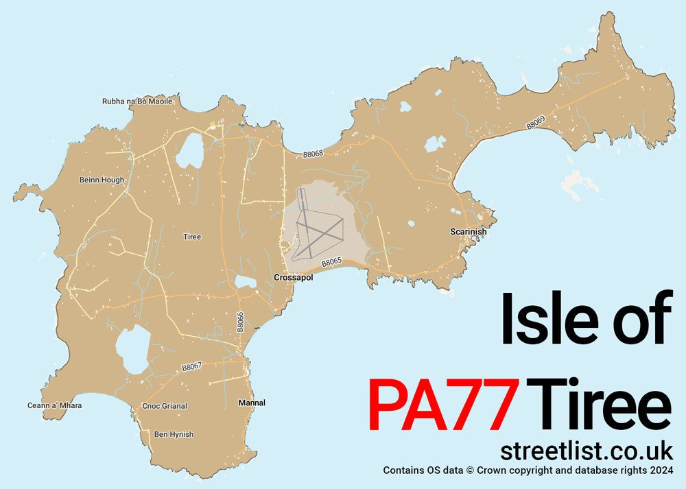 Map of the PA77 postcode