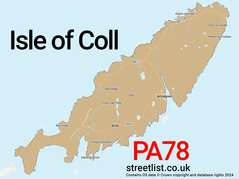 Map of the PA78 postcode