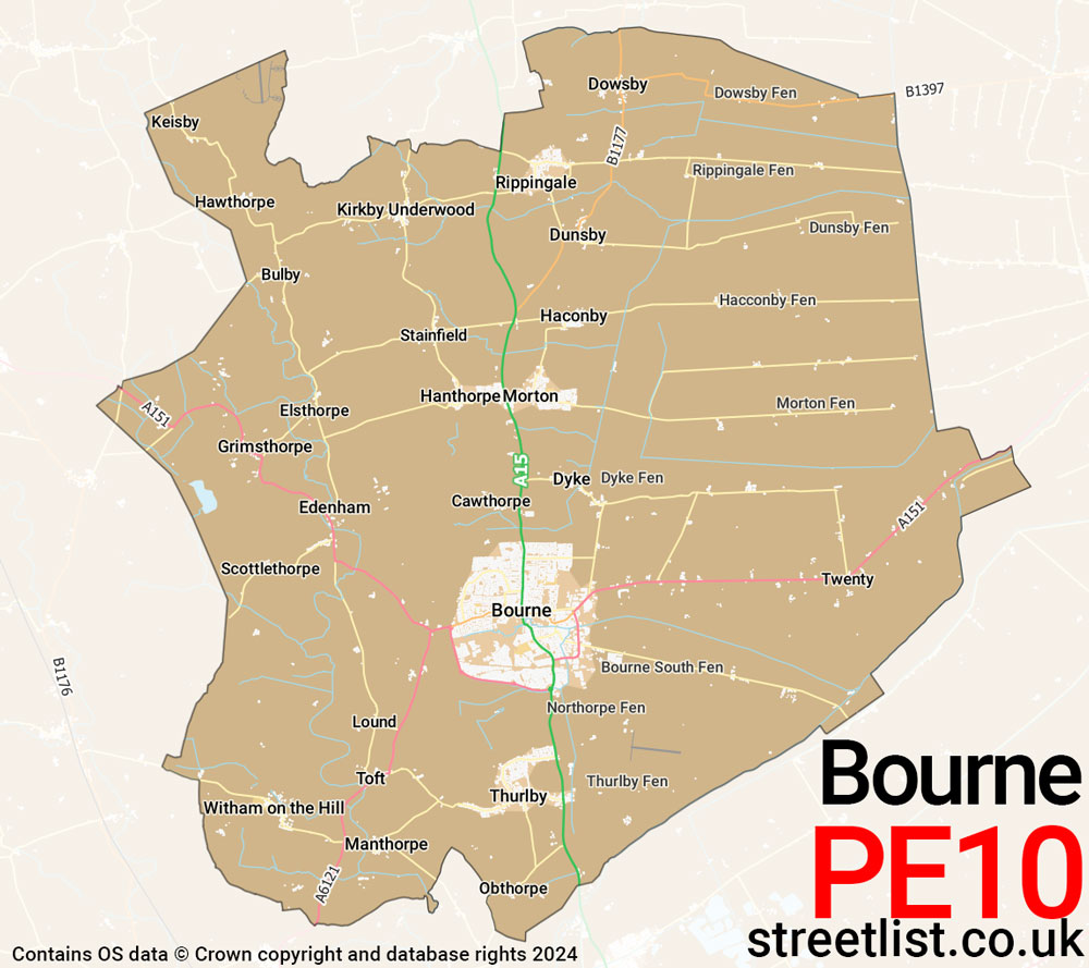 Map of the PE10 postcode