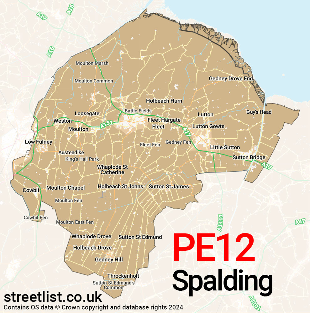 Map of the PE12 postcode