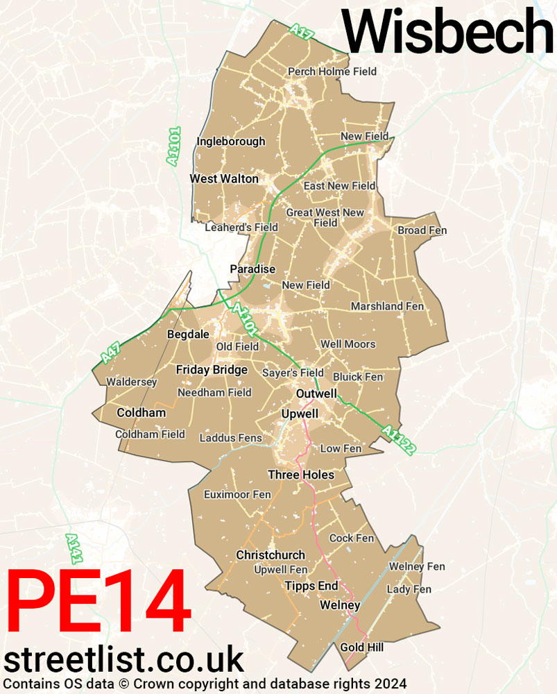 Map of the PE14 postcode