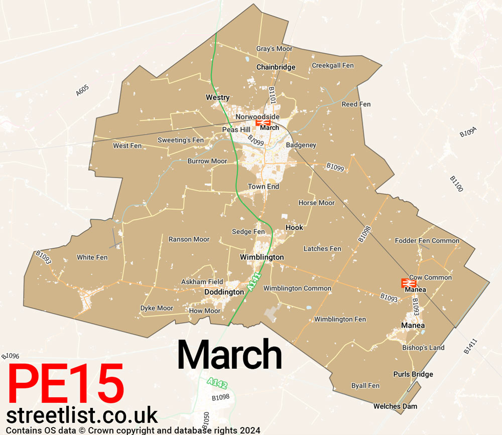 Map of the PE15 postcode