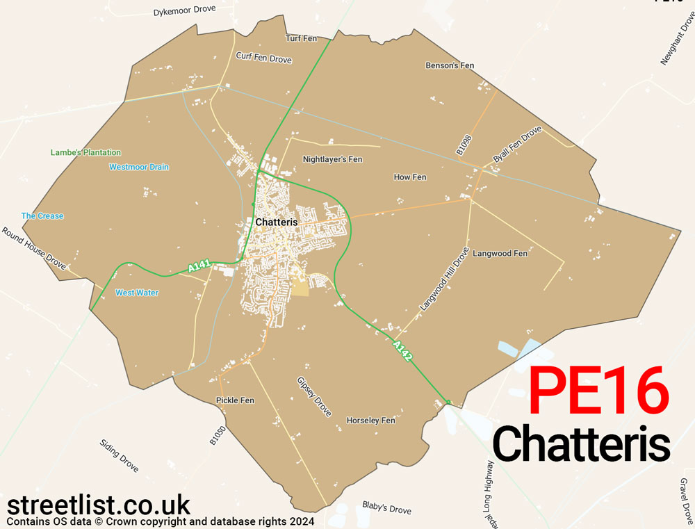 Map of the PE16 postcode