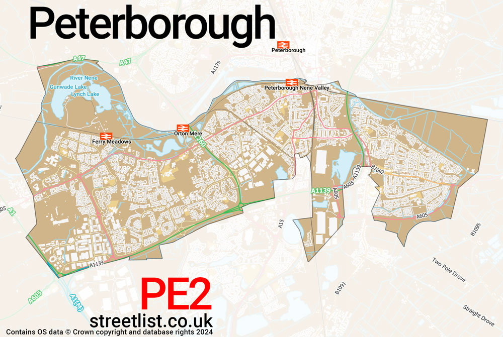 Map of the PE2 postcode