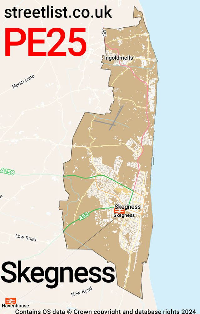 Map of the PE25 postcode