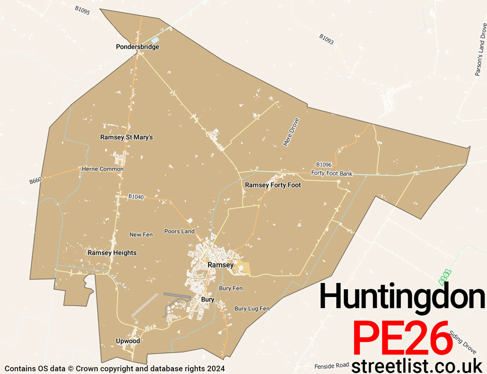 Map of the PE26 postcode