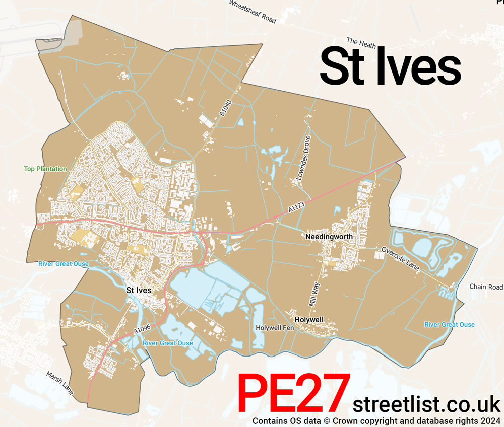 Map of the PE27 postcode