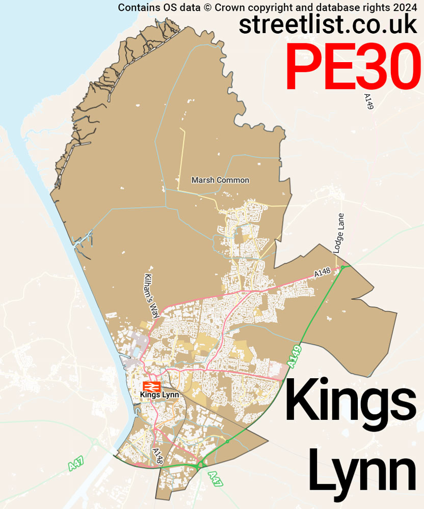 Map of the PE30 postcode