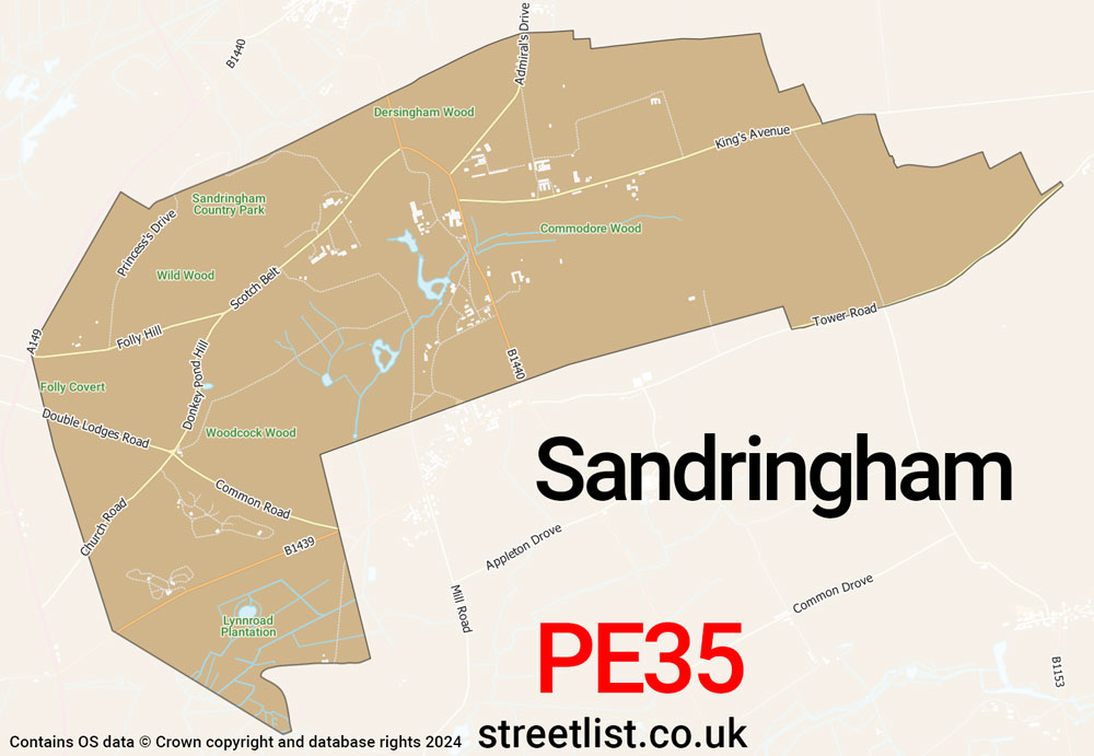 Map of the PE35 postcode