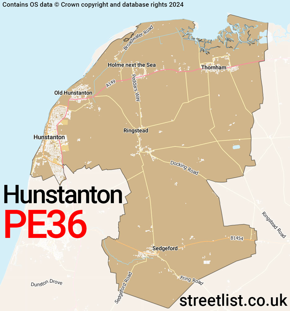 Map of the PE36 postcode