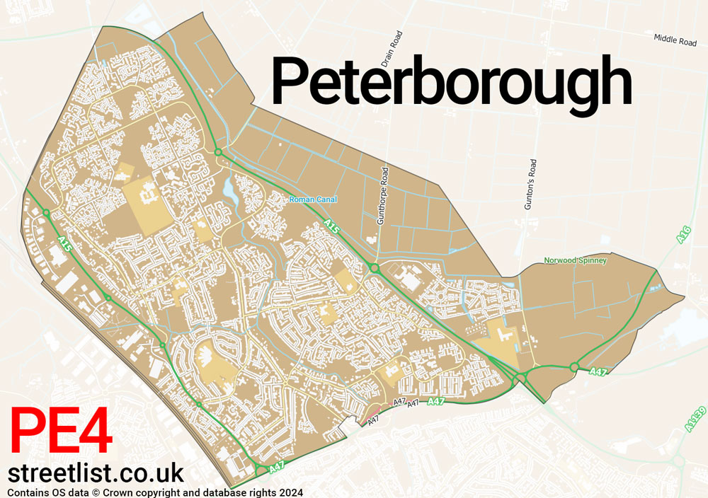 Map of the PE4 postcode