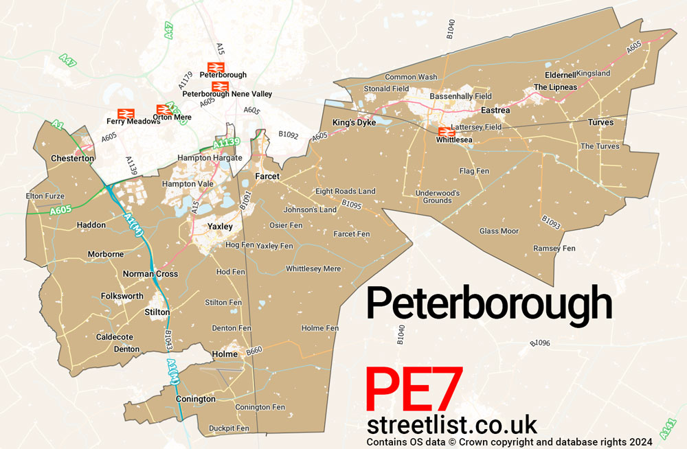 Map of the PE7 postcode