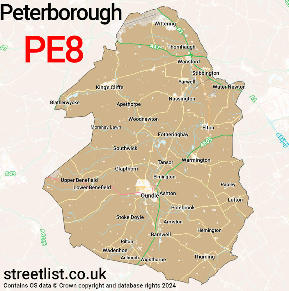 Map of the PE8 postcode