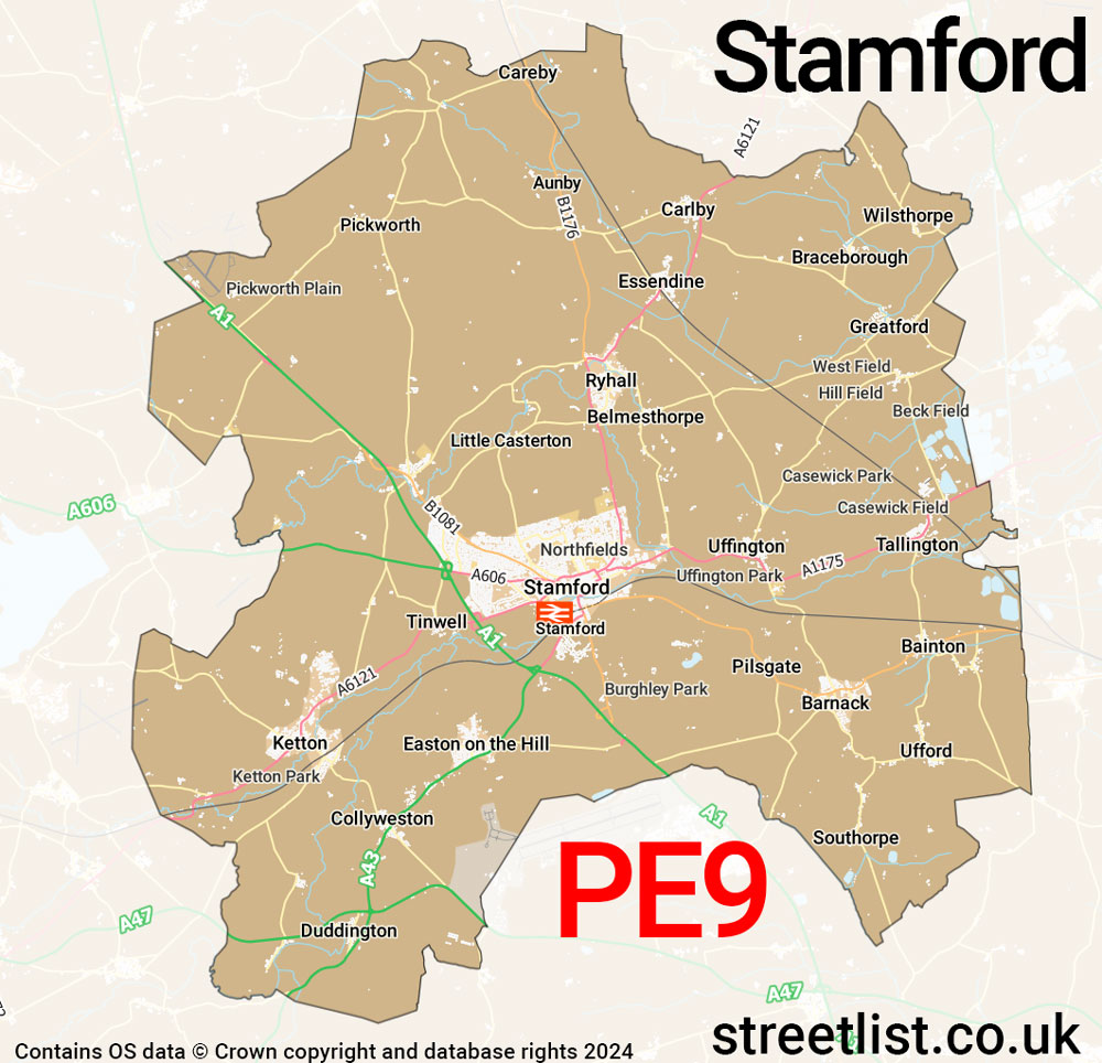 Map of the PE9 postcode