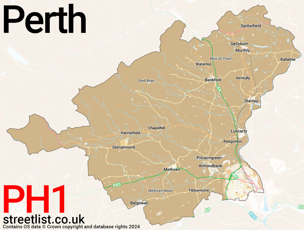 Map of the PH1 postcode