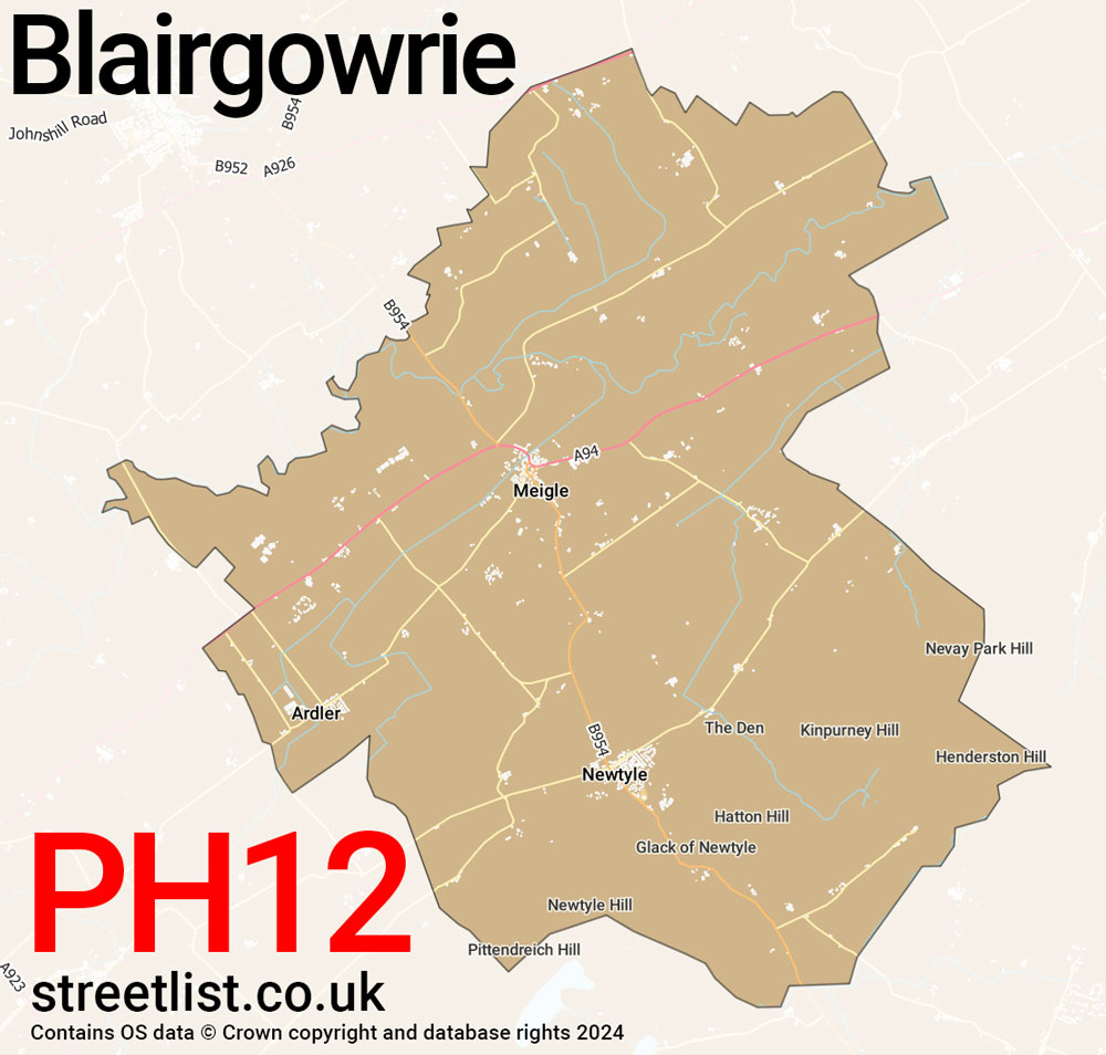 Map of the PH12 postcode