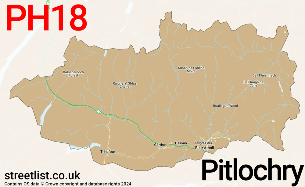 Map of the PH18 postcode