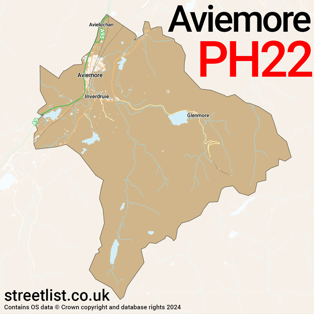 Map of the PH22 postcode