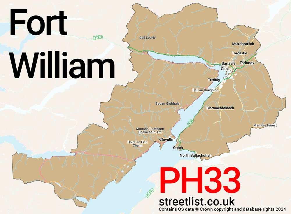 Map of the PH33 postcode