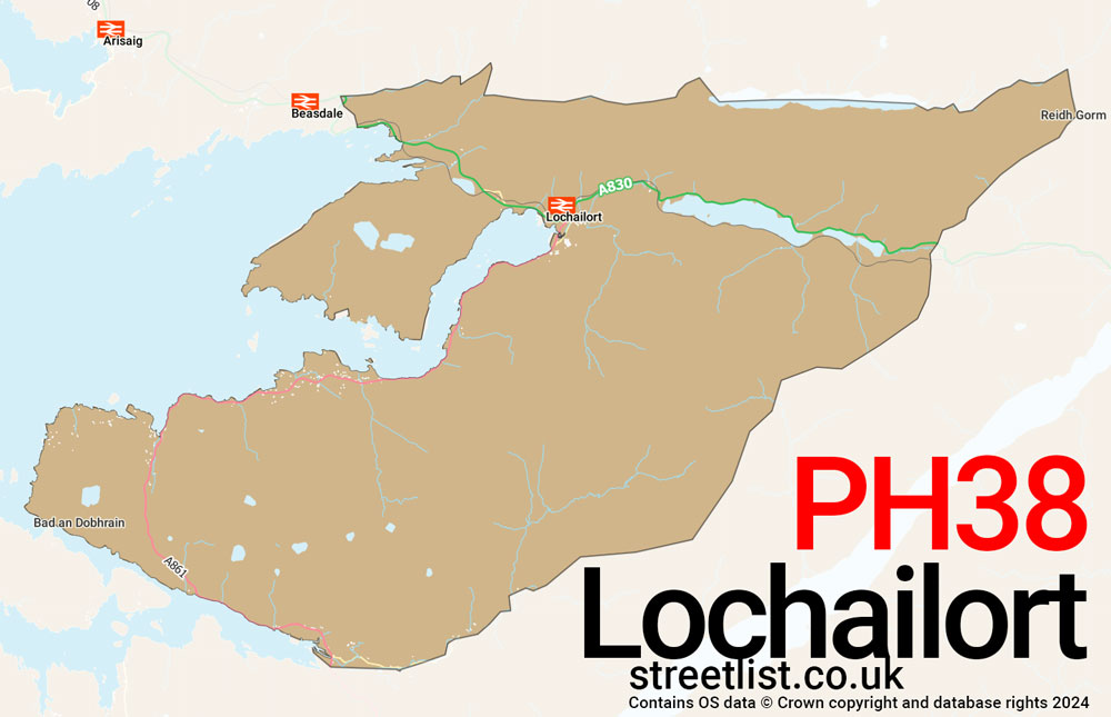 Map of the PH38 postcode