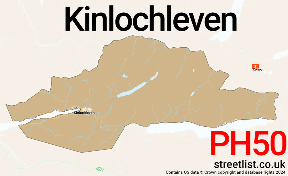 Map of the PH50 postcode