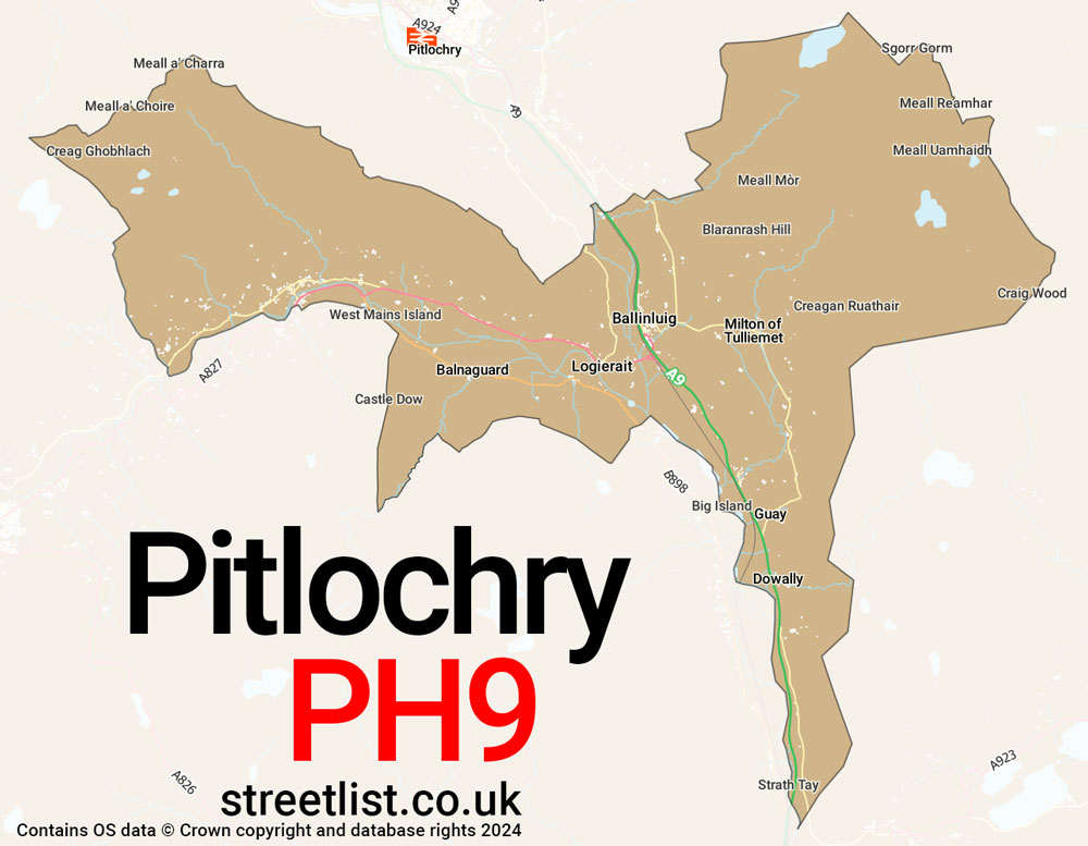 Map of the PH9 postcode