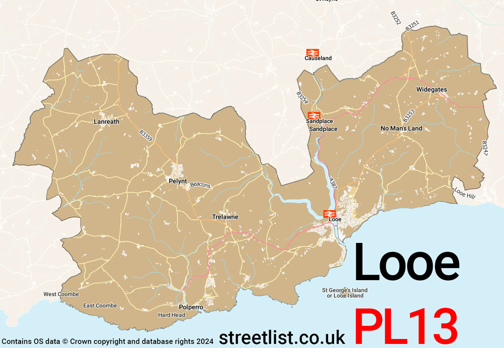 Map of the PL13 postcode