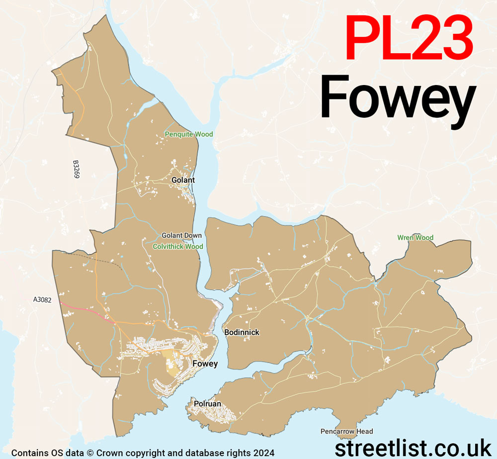 Map of the PL23 postcode