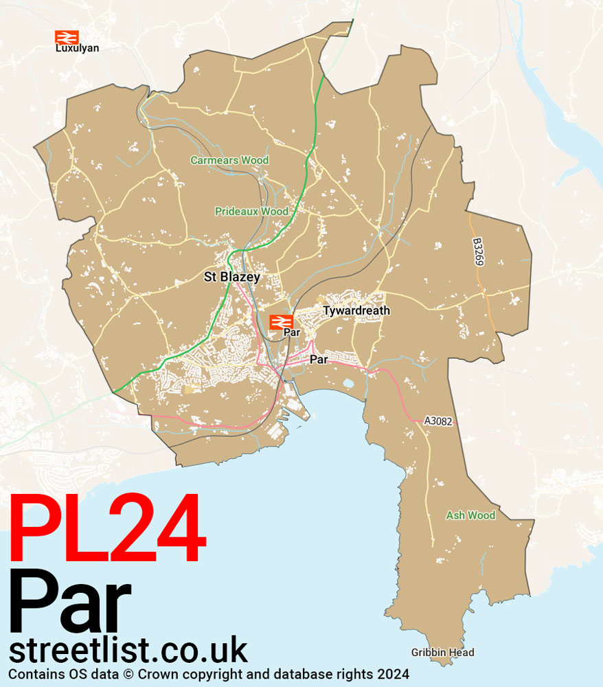 Map of the PL24 postcode