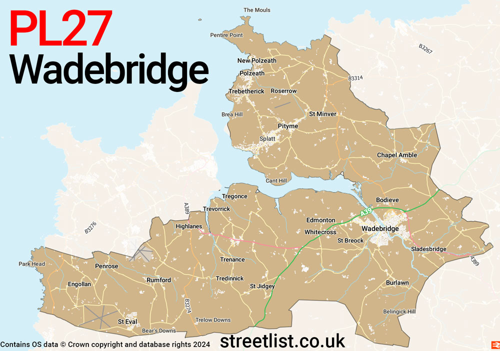 Map of the PL27 postcode