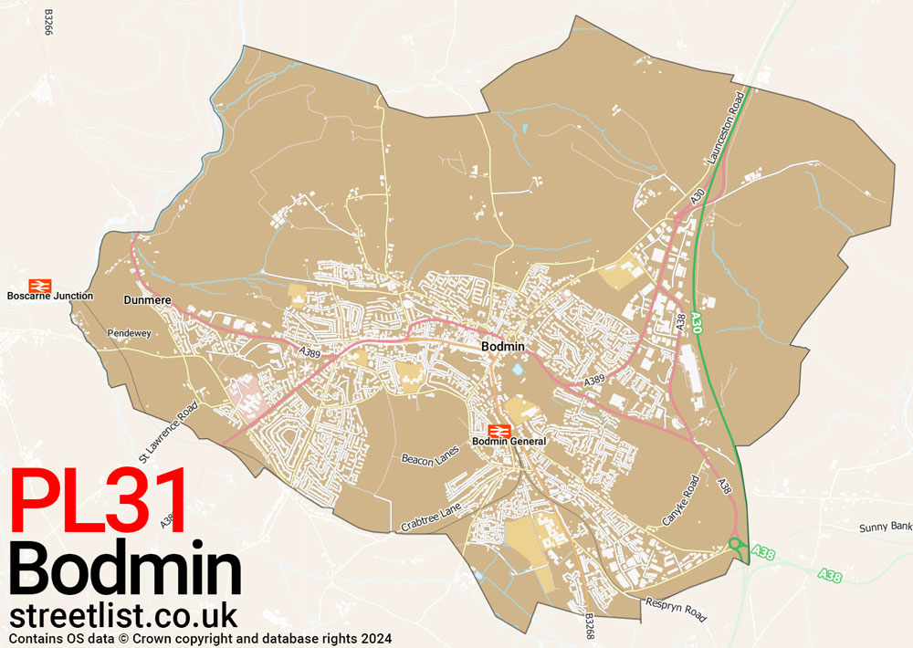 Map of the PL31 postcode