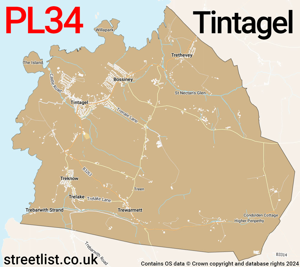 Map of the PL34 postcode